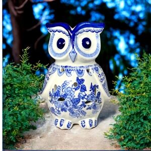 Attractive Porcelain Candle Holder, Owl Style, Vintage Styl